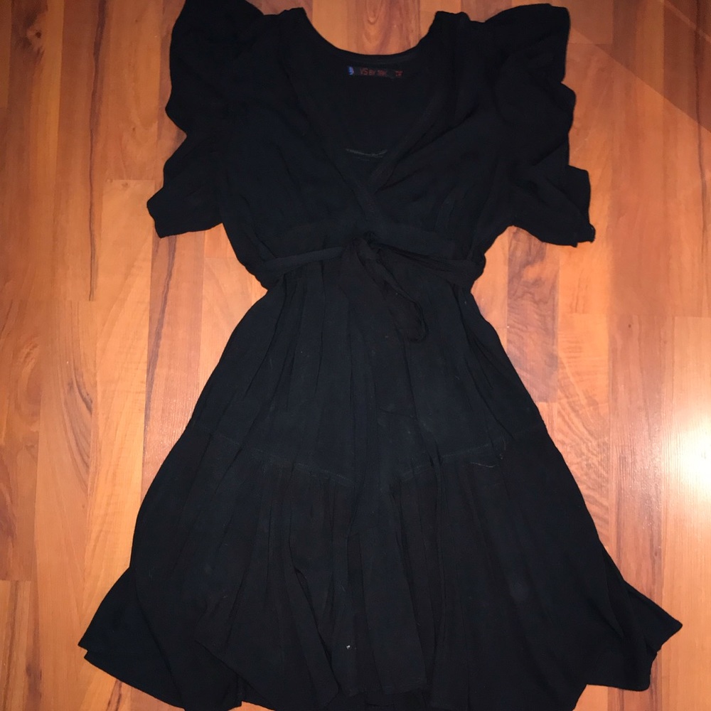 Black Dress with Cleavage.